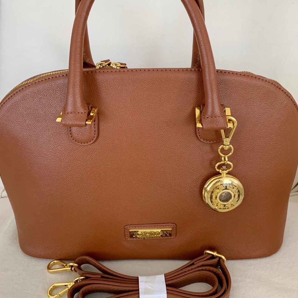 Joy & Iman Leather Domed Bag